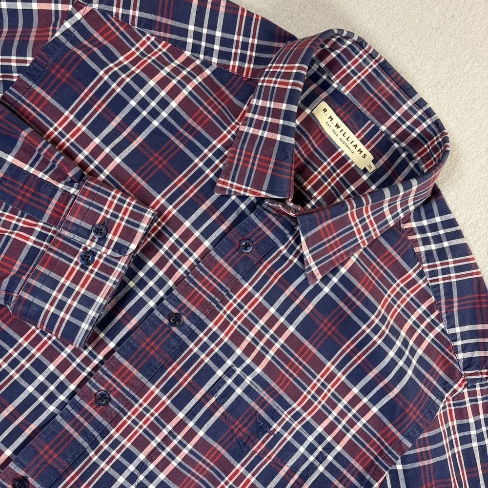 R.M. Williams Stockyard Shirt Mens Button Front Plaid Long Sleeve Western 3XL